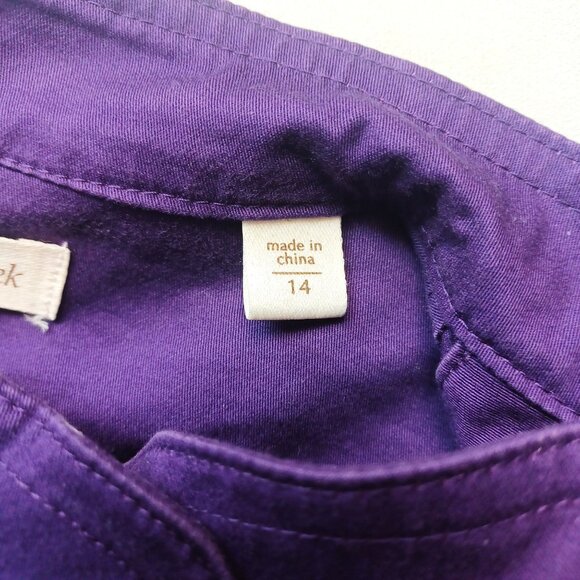Coldwater Creek Womens Purple Button-Up Jacket 3/4 Sleeve Mandarin Collar Sz 14 - Picture 5 of 5